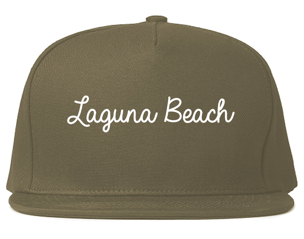 Laguna Beach California CA Script Mens Snapback Hat Grey