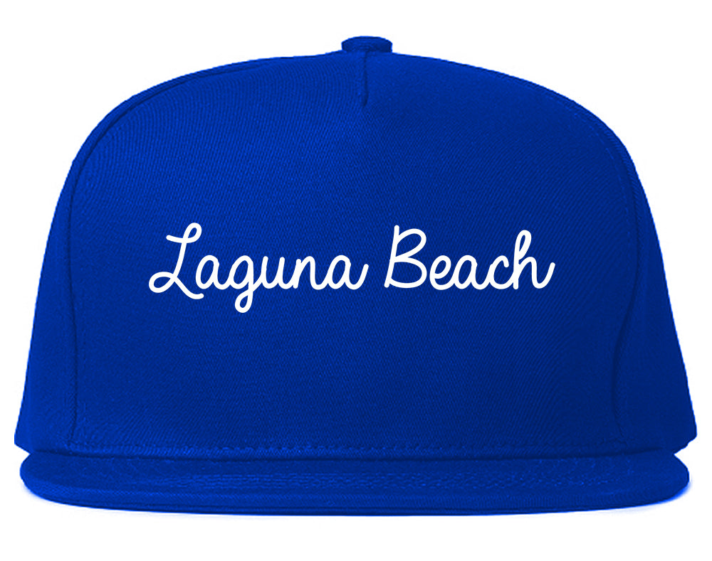 Laguna Beach California CA Script Mens Snapback Hat Royal Blue