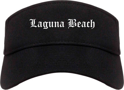 Laguna Beach California CA Old English Mens Visor Cap Hat Black