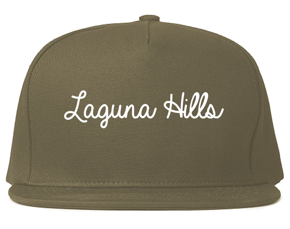 Laguna Hills California CA Script Mens Snapback Hat Grey