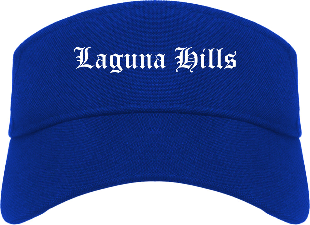 Laguna Hills California CA Old English Mens Visor Cap Hat Royal Blue