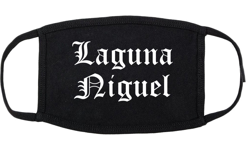Laguna Niguel California CA Old English Cotton Face Mask Black