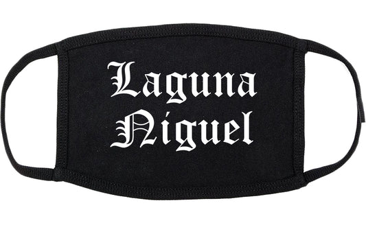 Laguna Niguel California CA Old English Cotton Face Mask Black