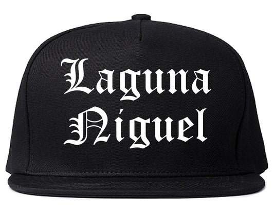 Laguna Niguel California CA Old English Mens Snapback Hat Black
