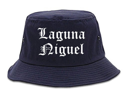 Laguna Niguel California CA Old English Mens Bucket Hat Navy Blue