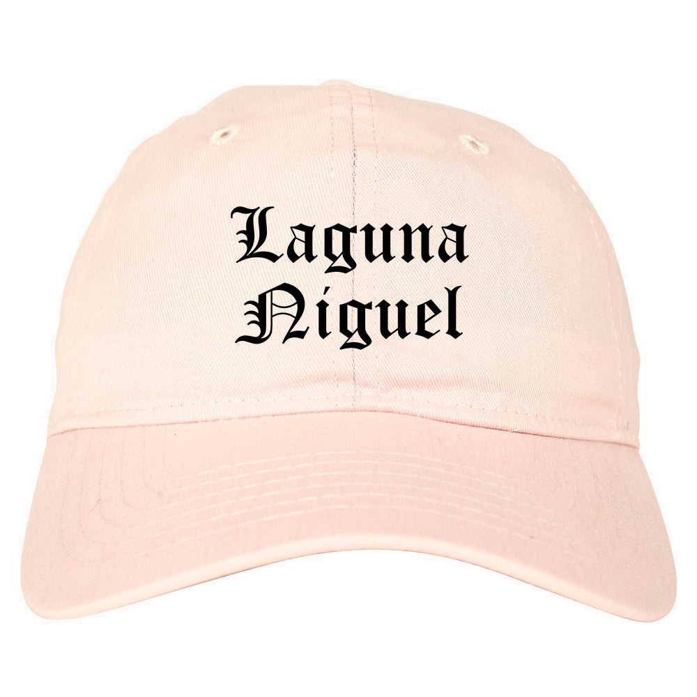 Laguna Niguel California CA Old English Mens Dad Hat Baseball Cap Pink