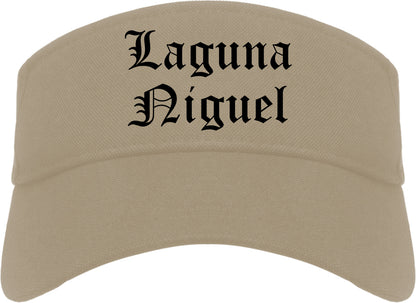 Laguna Niguel California CA Old English Mens Visor Cap Hat Khaki