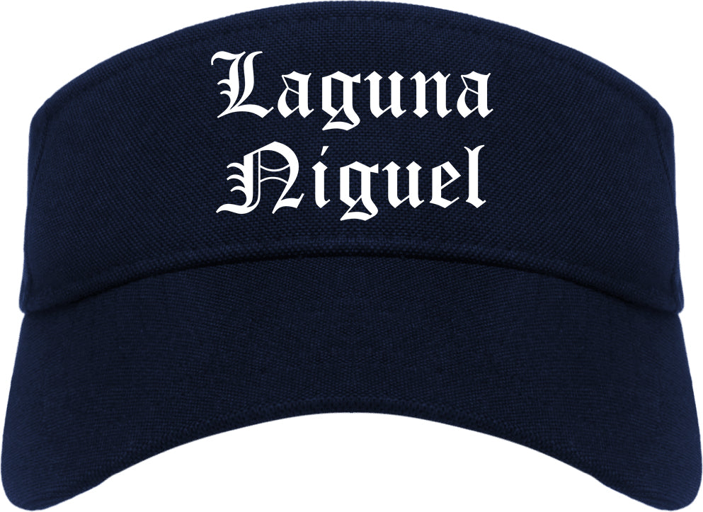 Laguna Niguel California CA Old English Mens Visor Cap Hat Navy Blue