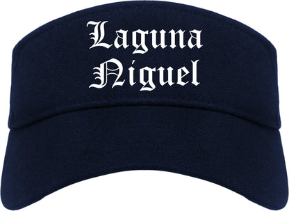 Laguna Niguel California CA Old English Mens Visor Cap Hat Navy Blue