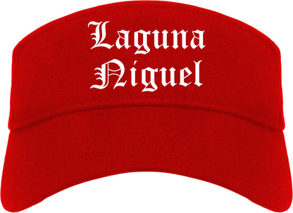 Laguna Niguel California CA Old English Mens Visor Cap Hat Red