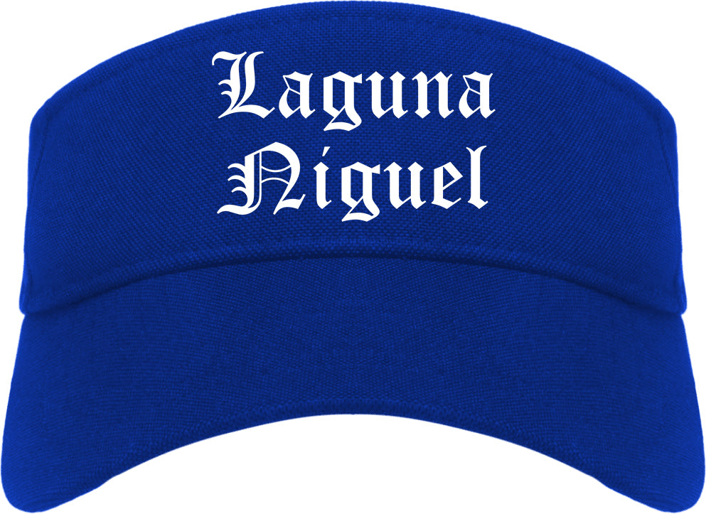 Laguna Niguel California CA Old English Mens Visor Cap Hat Royal Blue