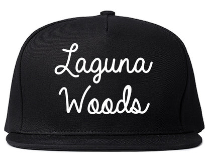 Laguna Woods California CA Script Mens Snapback Hat Black