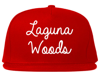 Laguna Woods California CA Script Mens Snapback Hat Red