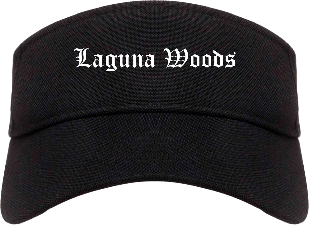 Laguna Woods California CA Old English Mens Visor Cap Hat Black