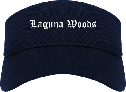 Laguna Woods California CA Old English Mens Visor Cap Hat Navy Blue