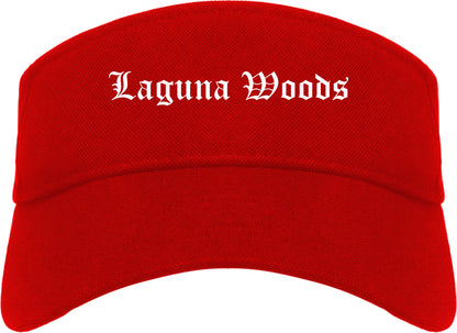 Laguna Woods California CA Old English Mens Visor Cap Hat Red