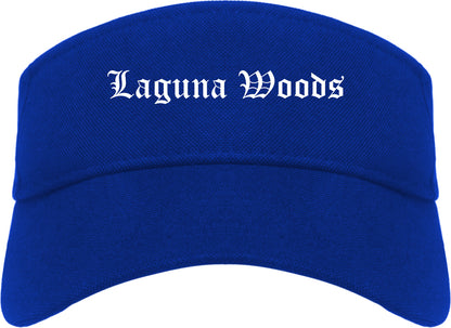 Laguna Woods California CA Old English Mens Visor Cap Hat Royal Blue