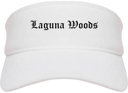 Laguna Woods California CA Old English Mens Visor Cap Hat White