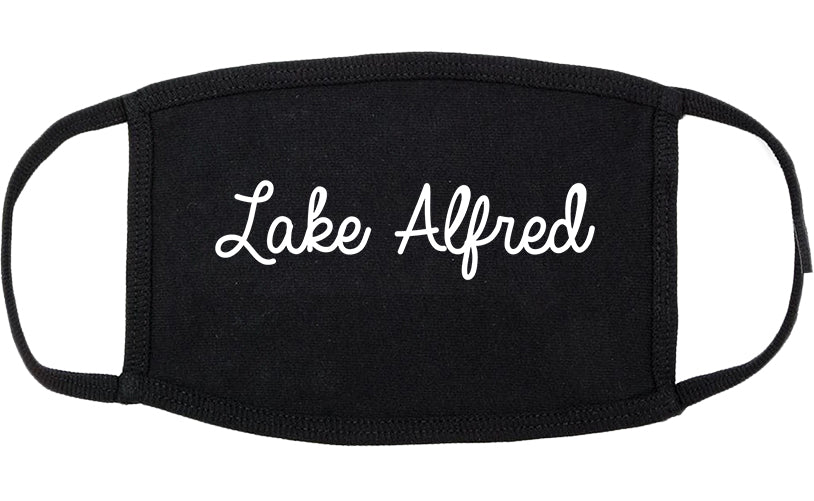 Lake Alfred Florida FL Script Cotton Face Mask Black