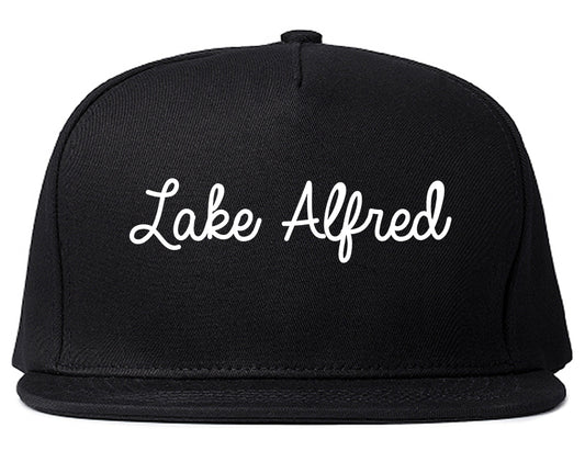 Lake Alfred Florida FL Script Mens Snapback Hat Black
