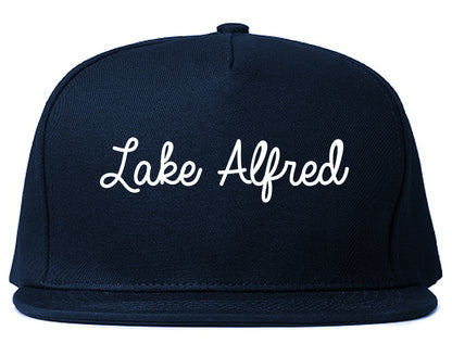 Lake Alfred Florida FL Script Mens Snapback Hat Navy Blue