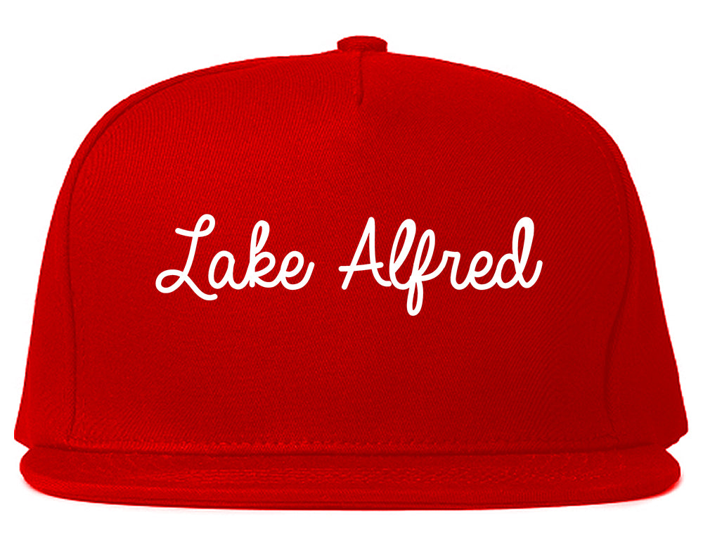 Lake Alfred Florida FL Script Mens Snapback Hat Red
