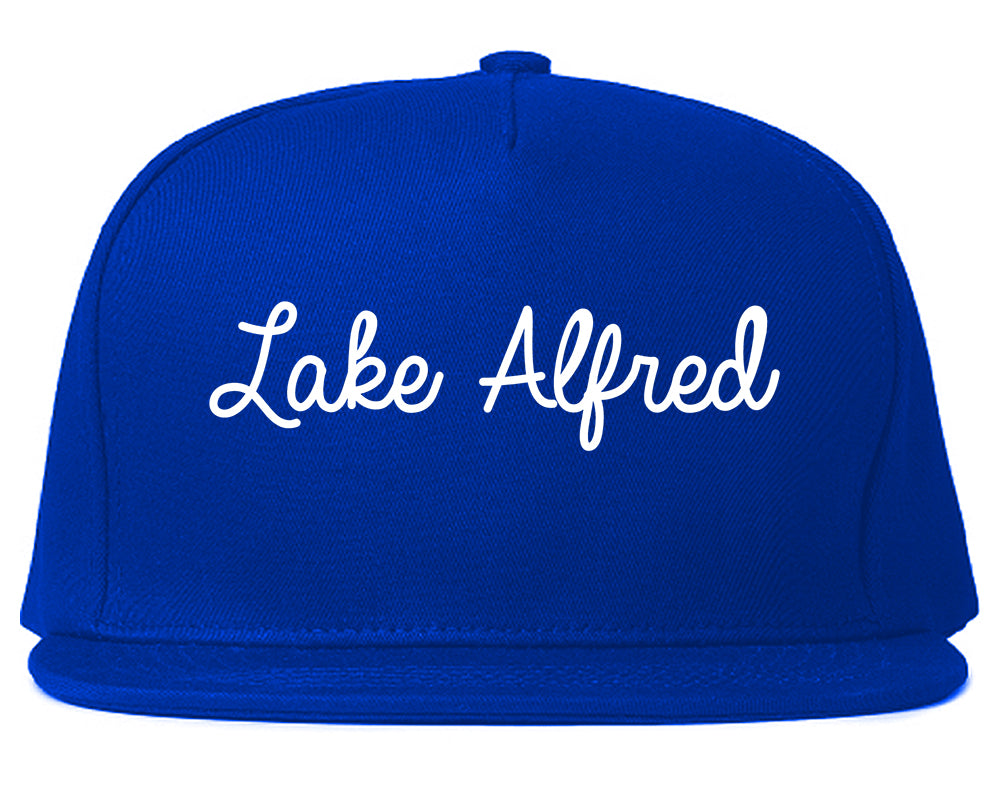 Lake Alfred Florida FL Script Mens Snapback Hat Royal Blue