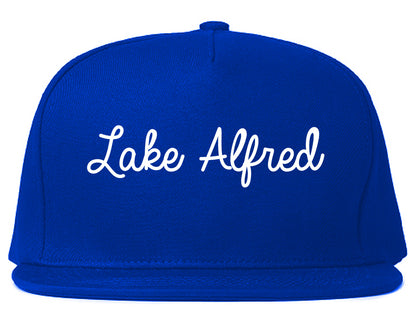 Lake Alfred Florida FL Script Mens Snapback Hat Royal Blue