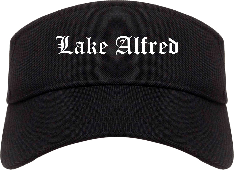 Lake Alfred Florida FL Old English Mens Visor Cap Hat Black