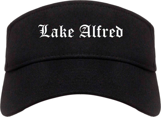 Lake Alfred Florida FL Old English Mens Visor Cap Hat Black