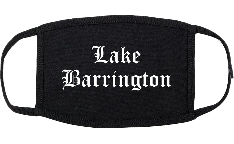 Lake Barrington Illinois IL Old English Cotton Face Mask Black