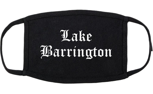 Lake Barrington Illinois IL Old English Cotton Face Mask Black