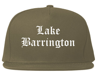 Lake Barrington Illinois IL Old English Mens Snapback Hat Grey