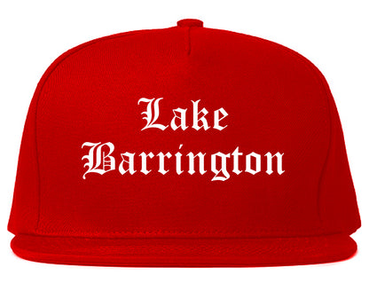 Lake Barrington Illinois IL Old English Mens Snapback Hat Red