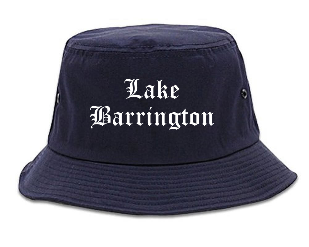 Lake Barrington Illinois IL Old English Mens Bucket Hat Navy Blue
