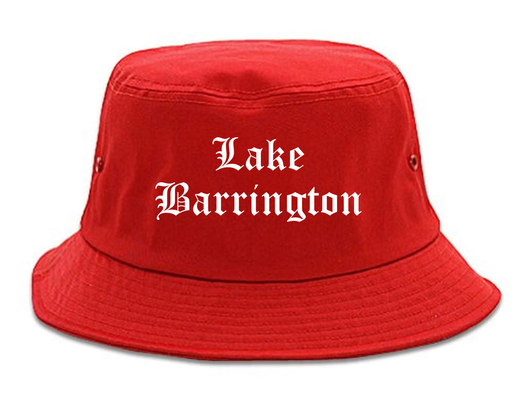 Lake Barrington Illinois IL Old English Mens Bucket Hat Red
