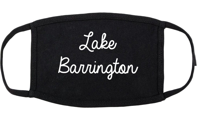 Lake Barrington Illinois IL Script Cotton Face Mask Black