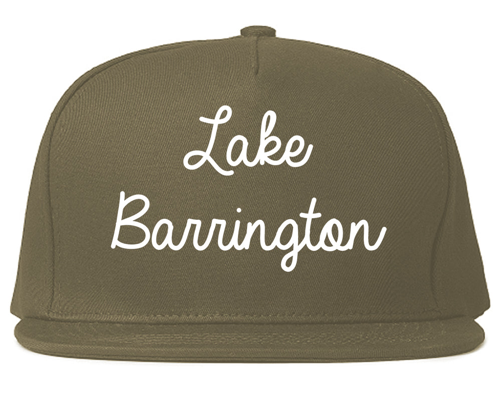 Lake Barrington Illinois IL Script Mens Snapback Hat Grey