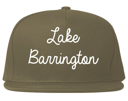 Lake Barrington Illinois IL Script Mens Snapback Hat Grey