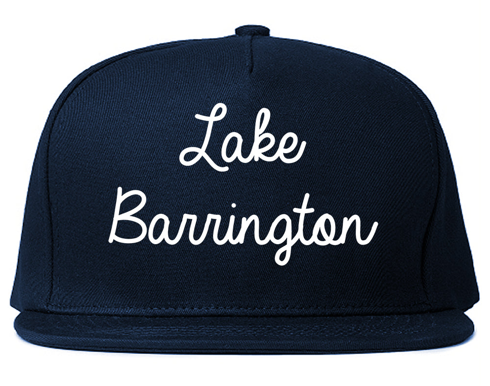 Lake Barrington Illinois IL Script Mens Snapback Hat Navy Blue