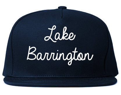 Lake Barrington Illinois IL Script Mens Snapback Hat Navy Blue