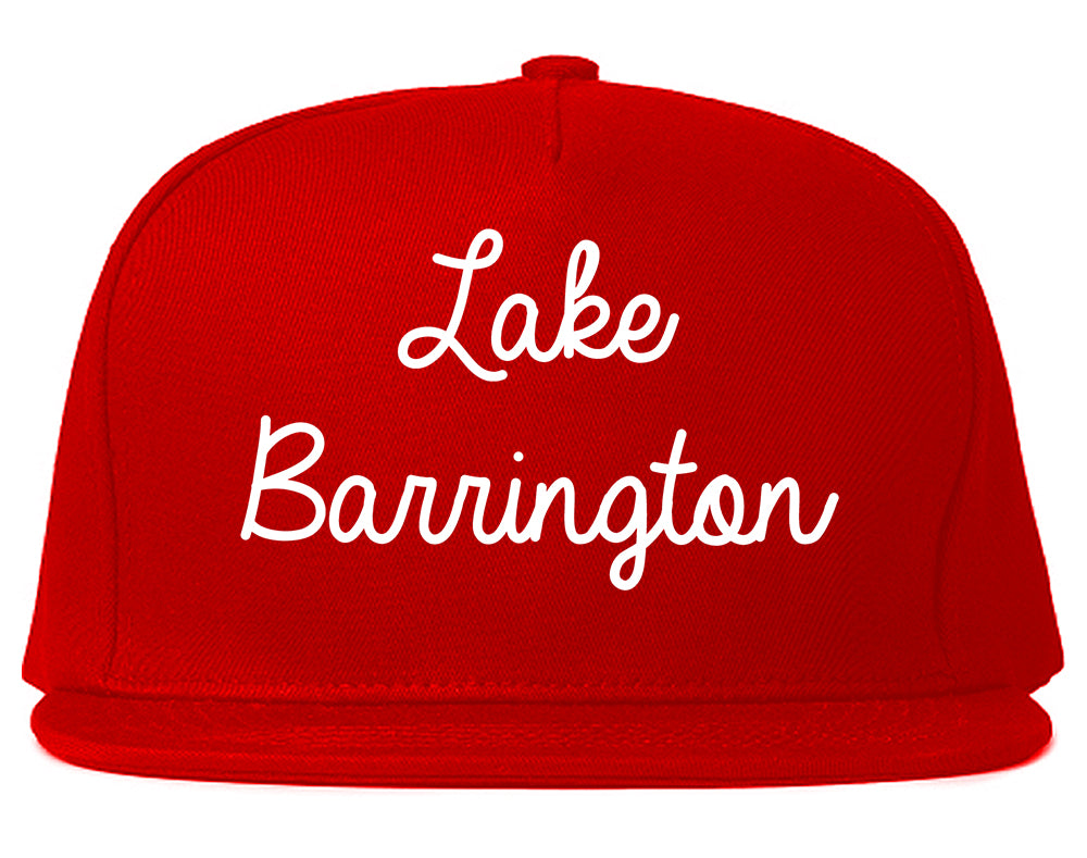 Lake Barrington Illinois IL Script Mens Snapback Hat Red