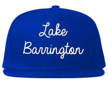 Lake Barrington Illinois IL Script Mens Snapback Hat Royal Blue