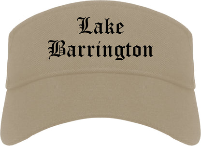 Lake Barrington Illinois IL Old English Mens Visor Cap Hat Khaki