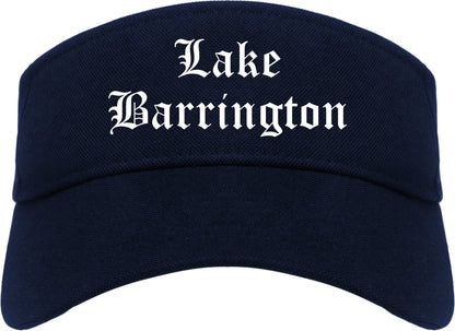 Lake Barrington Illinois IL Old English Mens Visor Cap Hat Navy Blue