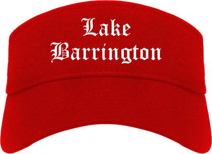 Lake Barrington Illinois IL Old English Mens Visor Cap Hat Red