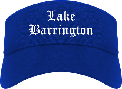 Lake Barrington Illinois IL Old English Mens Visor Cap Hat Royal Blue