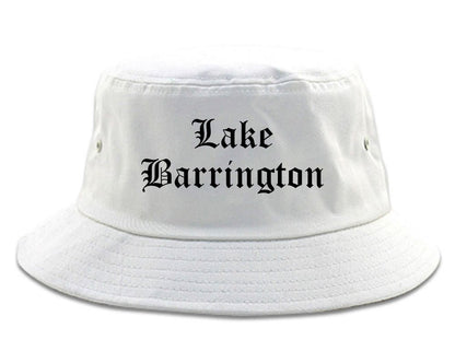 Lake Barrington Illinois IL Old English Mens Bucket Hat White