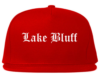 Lake Bluff Illinois IL Old English Mens Snapback Hat Red