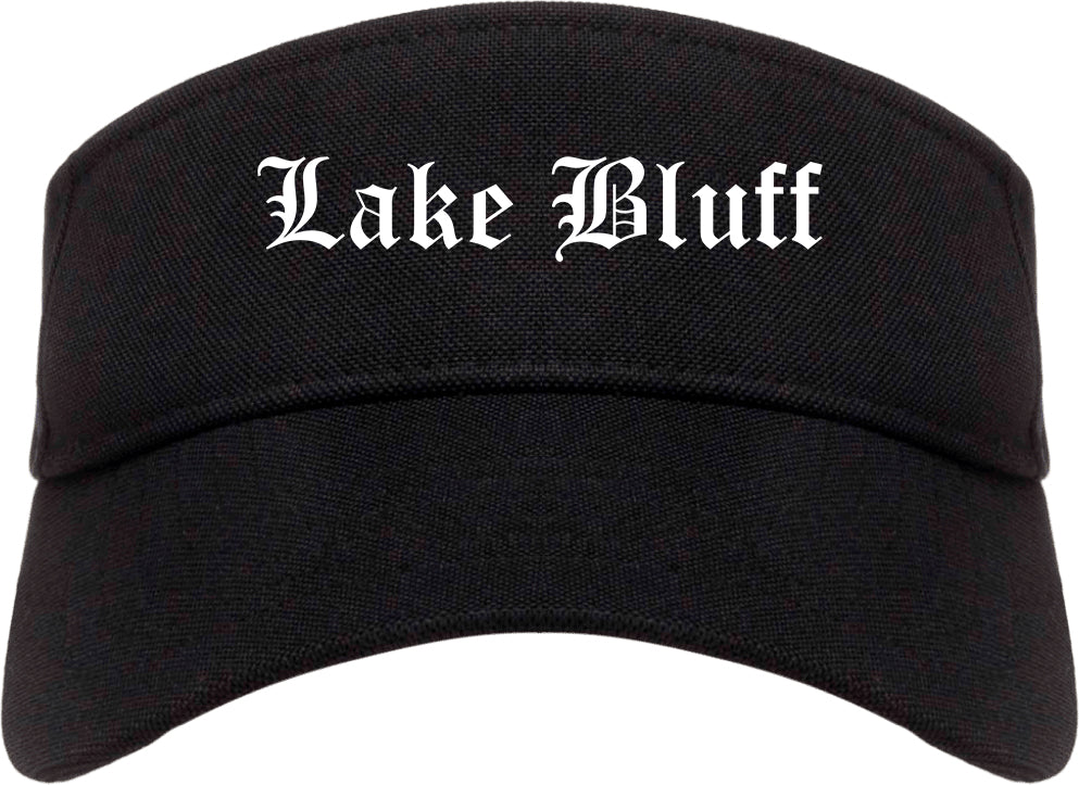 Lake Bluff Illinois IL Old English Mens Visor Cap Hat Black